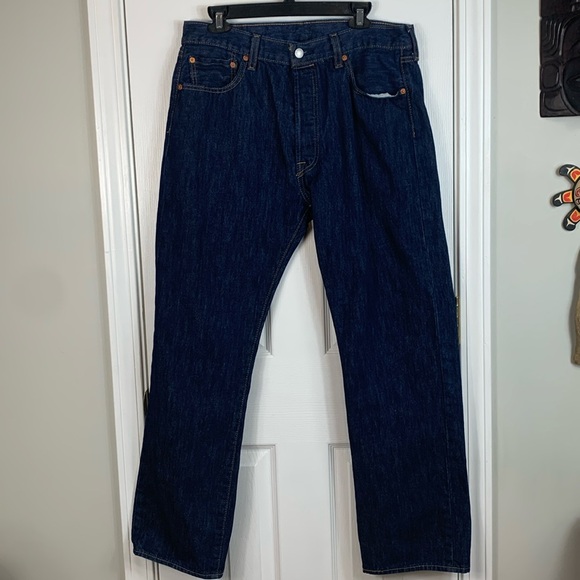 Levi Strauss 501 button fly denim jeans size 36X32. - Picture 1 of 6